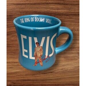 Elvis Presley 2006 Signature 12oz Blue Ceramic  Mug  "The King of Rock N Roll"